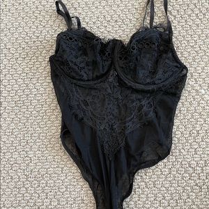 Akira black lace bodysuit with cups size medium
